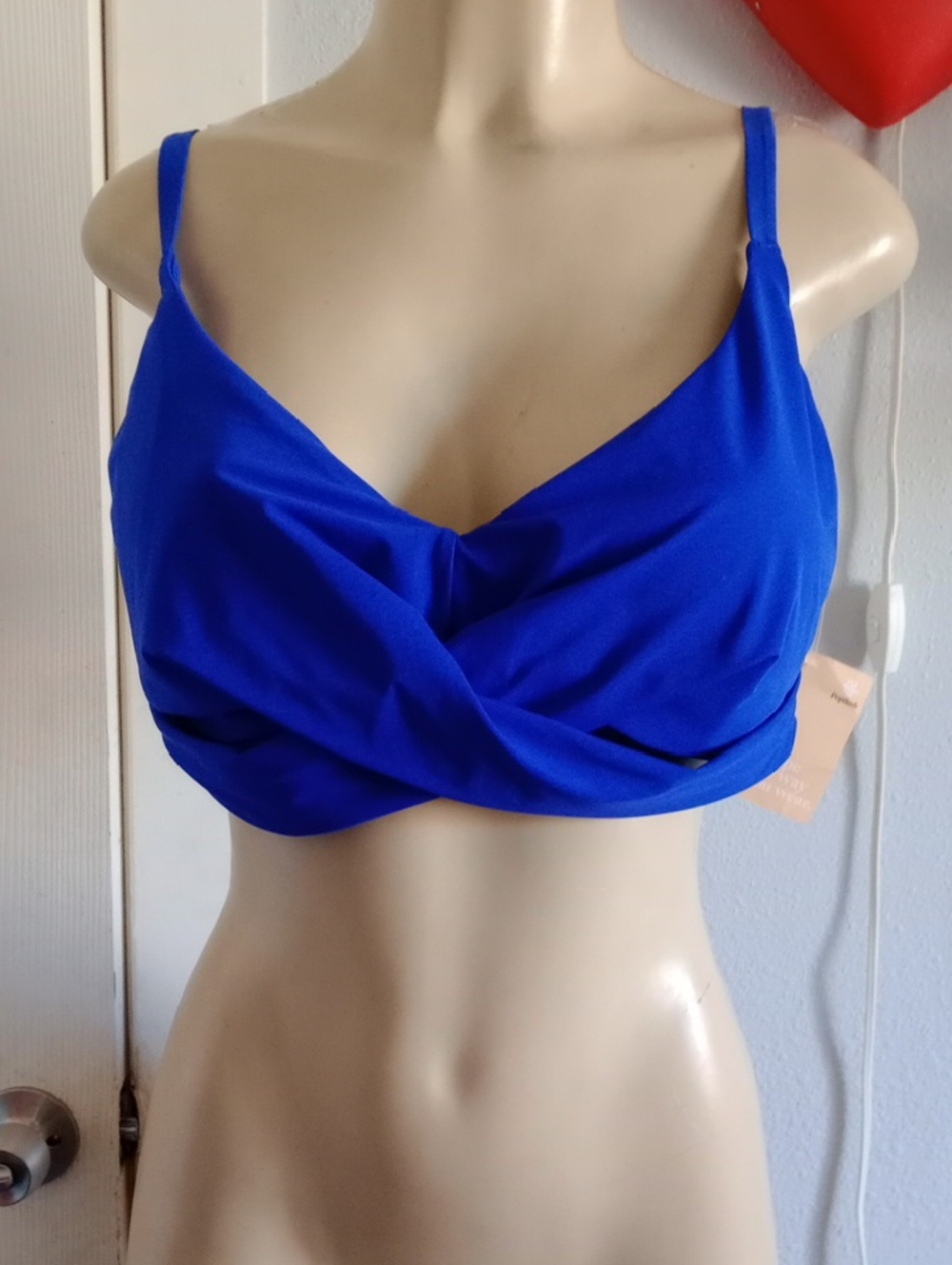 Popilus Cobalt Blue Twist Front Swim Bikini Top